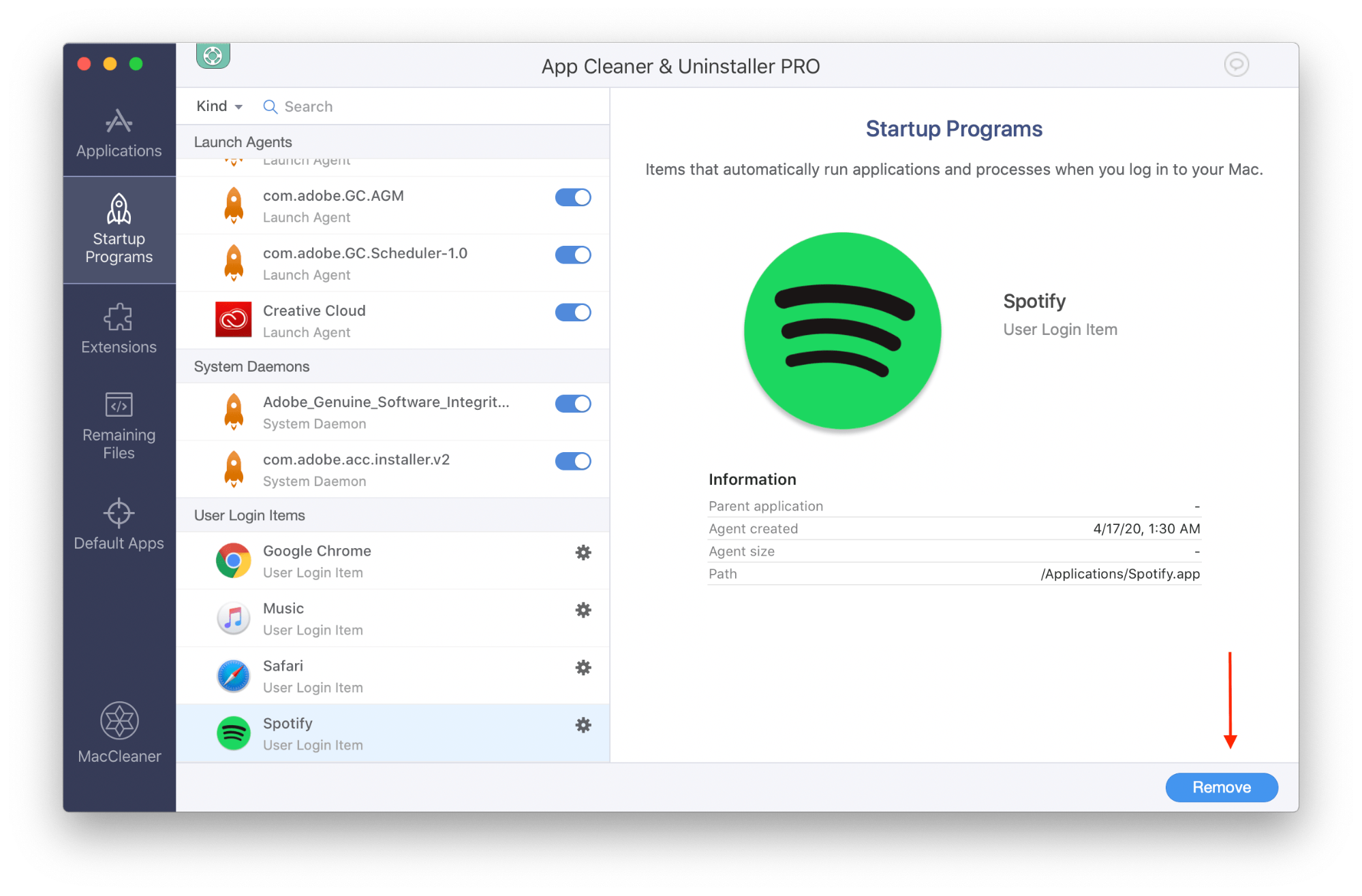 prevent spotify for loading at start on mac